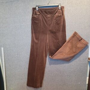 DG2‎ Diane Gilman Brown Velvet Wide Leg Pants Women's Size 14